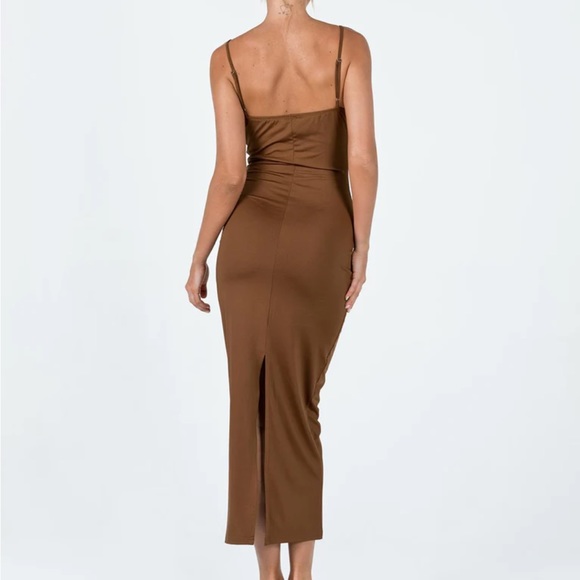 🎉HOST PICK 🎉 Princess Polly RYLEIGH MAXI DRESS BROWN size 8 NWT - Picture 3 of 10